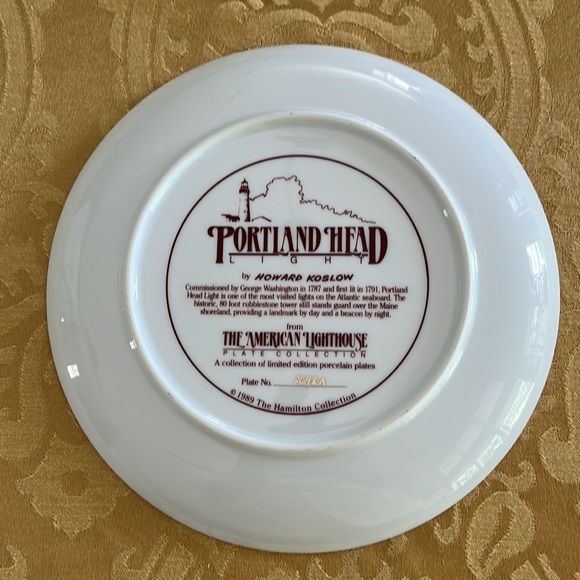 EXC Lighthouse Portland Head Porcelain Plate 1989 Hamilton Collection Coastal - Picture 3 of 14